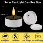 Rechargeable Solar Led Candle Light LED Candles with USB Charge,Flameless Decorative Wedding Christmas Rechargeable Tea Lights
