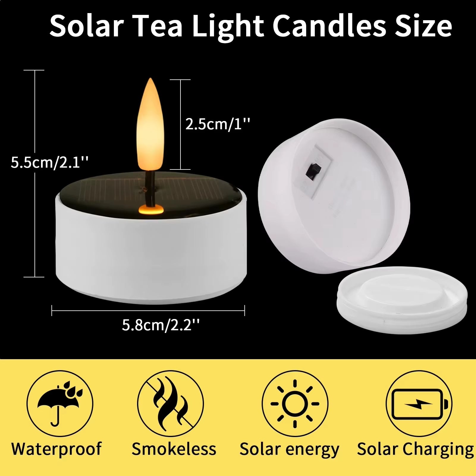 Rechargeable Solar Led Candle Light LED Candles with USB Charge,Flameless Decorative Wedding Christmas Rechargeable Tea Lights