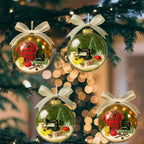 Snow Globe Tree Ornament Clear Seasonal Sewing Machine Snow Globe Decoration Hangable Christmas Ball Decoration for Home
