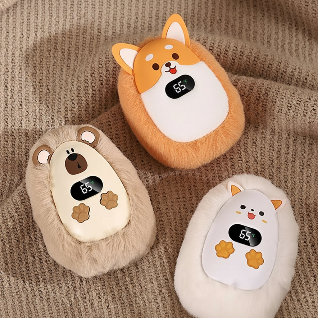 5V Plush Hand Warmer Winter Portable 3-Speed Adjustment 1200Mah Battery Life Long-Lasting Smart Temperature Control Hand Warmer