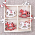 Christmas Decorations Creative Wooden Pendant Christmas Tree Decor Elk Bell Horse Angel Love Gift Ornaments for Home Door Window