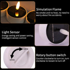 Rechargeable Solar Led Candle Light LED Candles with USB Charge,Flameless Decorative Wedding Christmas Rechargeable Tea Lights