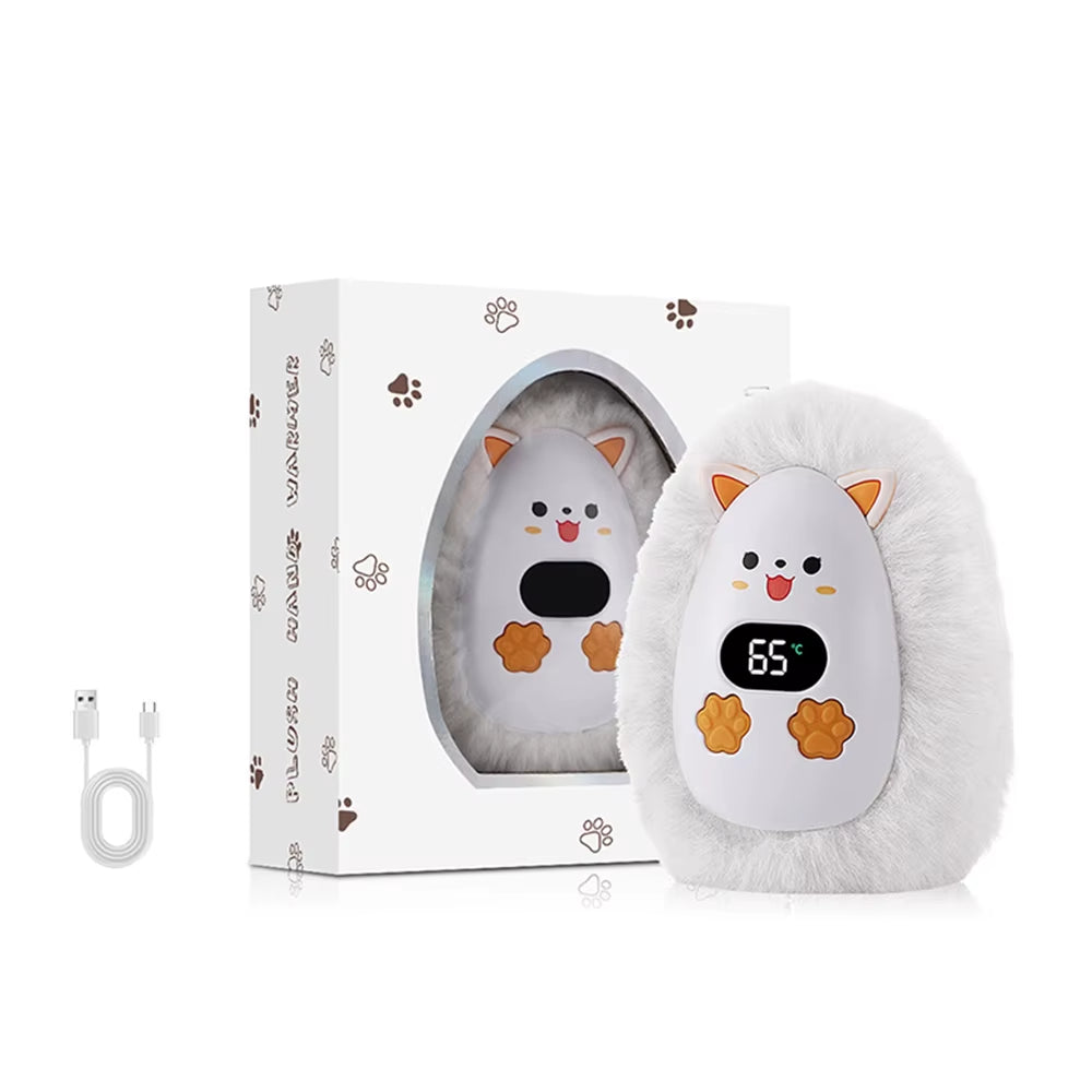 5V Plush Hand Warmer Winter Portable 3-Speed Adjustment 1200Mah Battery Life Long-Lasting Smart Temperature Control Hand Warmer