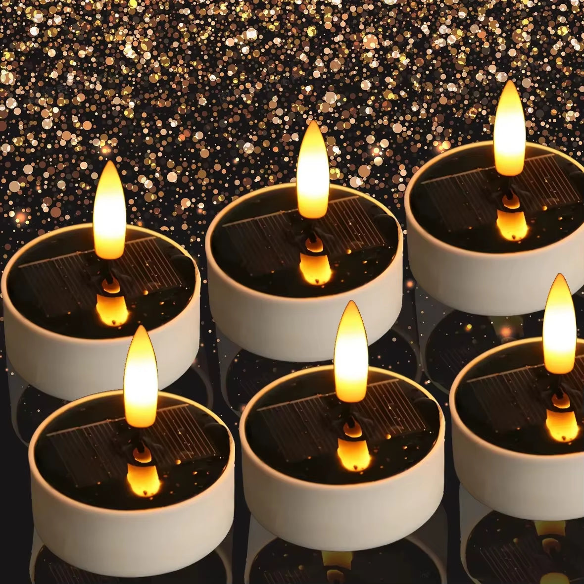 Rechargeable Solar Led Candle Light LED Candles with USB Charge,Flameless Decorative Wedding Christmas Rechargeable Tea Lights