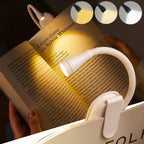 3 Color Mini LED Book Light Eye Protection Adjustable Clip 360° Flip Study Lamp Rechargeable for Travel Bedroom Reading