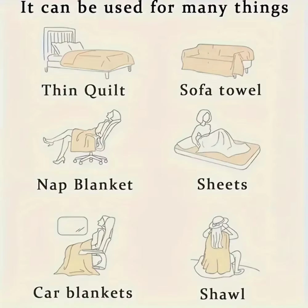 Soft & Delicate Blanket Large Plush Ribbed Throw Warm Cozy Anti-Static Sofa Blanket Lightweight Bed Blanket Multi-Functional