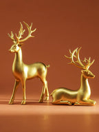 2 Pcs Reindeer Christmas Table Decoration for Home Indoor Xmas Holiday Small Statue Rustic Table Decor Christmas Reindeer Decor
