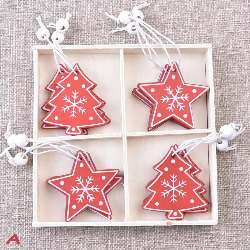 Christmas Decorations Creative Wooden Pendant Christmas Tree Decor Elk Bell Horse Angel Love Gift Ornaments for Home Door Window