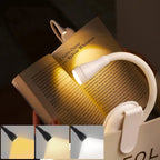3 Color Mini LED Book Light Eye Protection Adjustable Clip 360° Flip Study Lamp Rechargeable for Travel Bedroom Reading