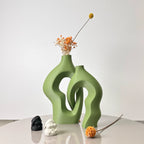 Set of 2 Twisty Artistic Vases, Dried Flower and Arrangement Vases, Suitable for Home Decor Tabletop Ornaments, Hallway Decorati